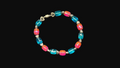 Pink and Blue beaded bracelet