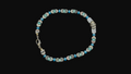 Blue and Silver Skull Beaded Bracelet