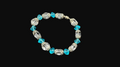 Light blue and clear and silver bracelet