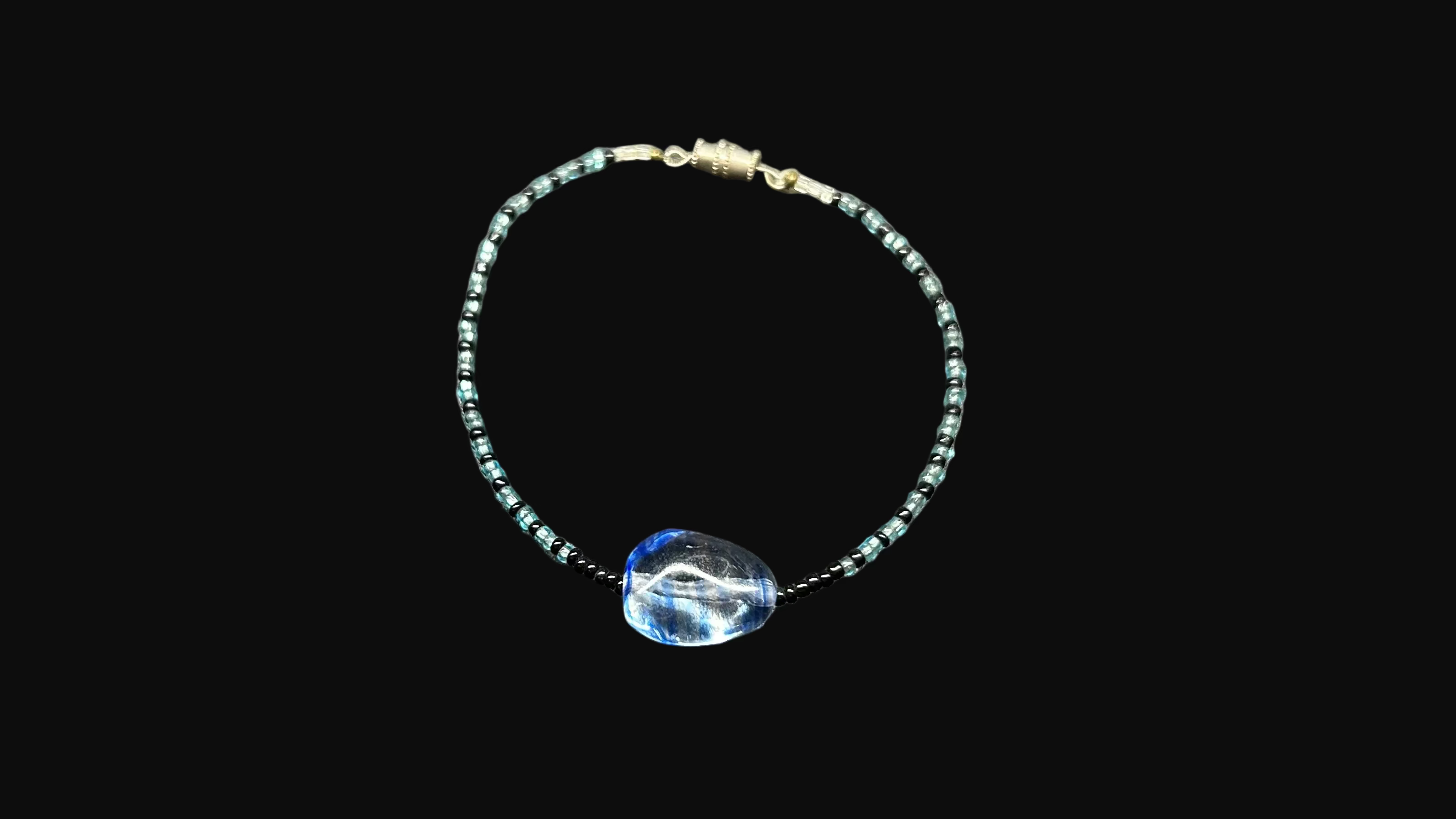 Blue and black charm bracelet