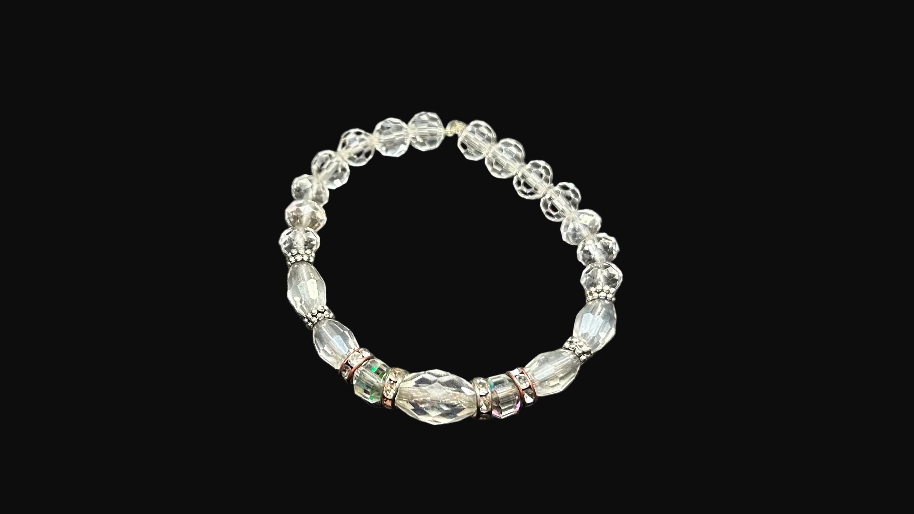 Clear and silver bracelet