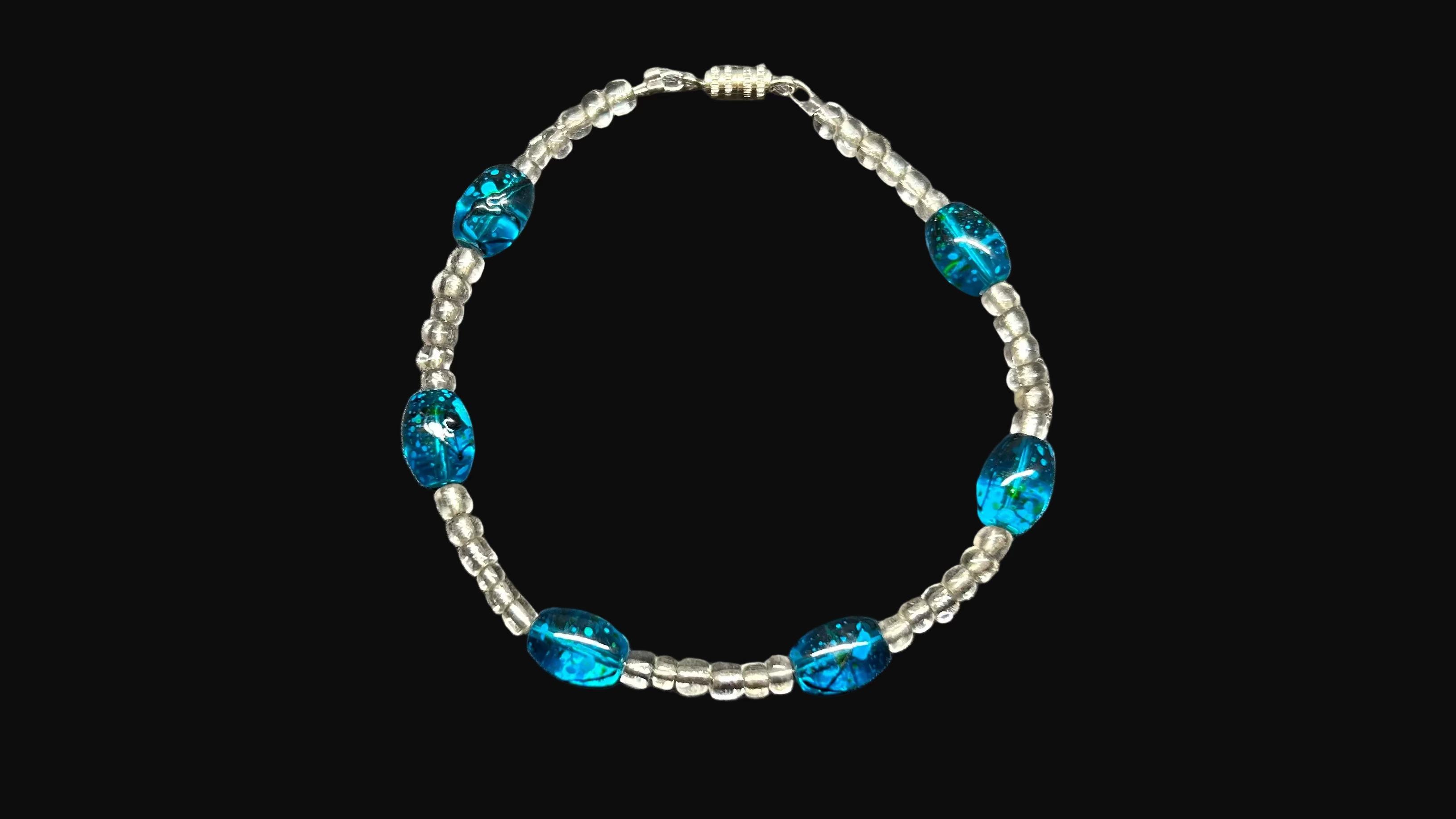 Clear and light blue bracelet